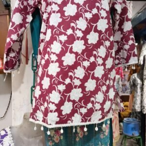 wine-colored short kurti