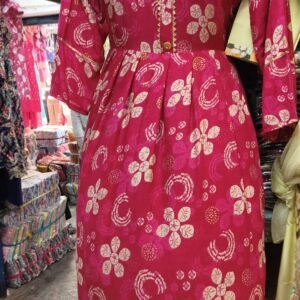 bright pink long kurti